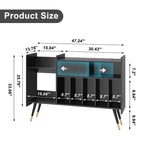 Meuble de rangement pour tourne-disque en MDF noir, 1 personne
