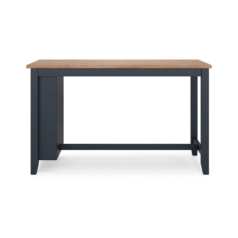 Table à manger hauteur comptoir, 152 cm, bois de manguier marron foncé et bleu