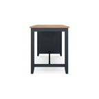 Table à manger hauteur comptoir, 152 cm, bois de manguier marron foncé et bleu