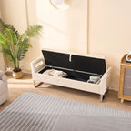 67,91Banc de rangement large en velours doux avec accoudoirs pour salon, entrée et chambre à coucher