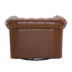 Fauteuil club pivotant capitonné, vert foncé / cognac, une place