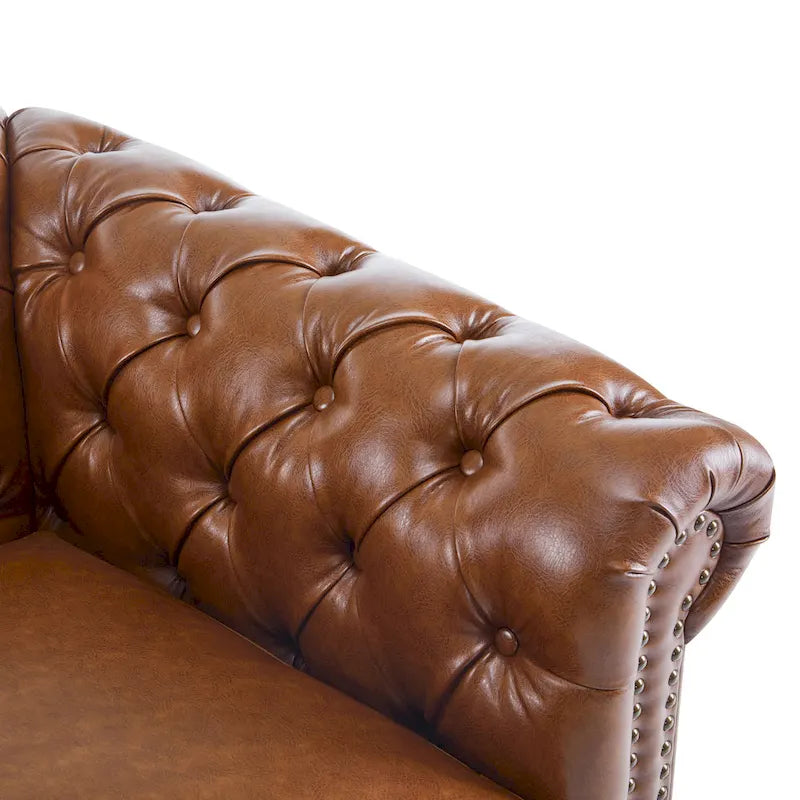 Fauteuil club pivotant capitonné, vert foncé / cognac, une place