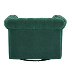 Fauteuil club pivotant capitonné, vert foncé / cognac, une place