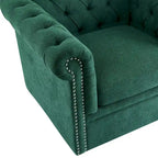 Fauteuil club pivotant capitonné, vert foncé / cognac, une place