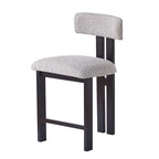 26,5 Tabourets de comptoir rembourrés ronds, lot de 2 chaises de bar à dossier bas avec cadre en métal noir