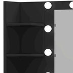 Coiffeuse de chambre à coucher de 39,5 pouces avec miroir, prises de courant et support pour sèche-cheveux