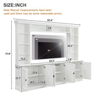 Ensemble de meubles muraux 4 pièces pour centre de divertissement avec pont pour téléviseurs jusqu'à 70", meuble TV avec étagères réglables, grande console média