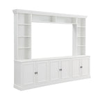 Ensemble de meubles muraux 4 pièces pour centre de divertissement avec pont pour téléviseurs jusqu'à 70", meuble TV avec étagères réglables, grande console média