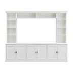 Ensemble de meubles muraux 4 pièces pour centre de divertissement avec pont pour téléviseurs jusqu'à 70", meuble TV avec étagères réglables, grande console média