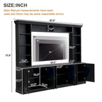 Ensemble de meubles muraux 4 pièces pour centre de divertissement avec pont pour téléviseurs jusqu'à 70", meuble TV avec étagères réglables, grande console média