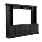 Ensemble de meubles muraux 4 pièces pour centre de divertissement avec pont pour téléviseurs jusqu'à 70", meuble TV avec étagères réglables, grande console média