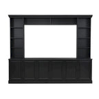 Ensemble de meubles muraux 4 pièces pour centre de divertissement avec pont pour téléviseurs jusqu'à 70", meuble TV avec étagères réglables, grande console média