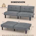 Canapé-lit futon convertible pliable avec 6 positions réglables - Voir détails