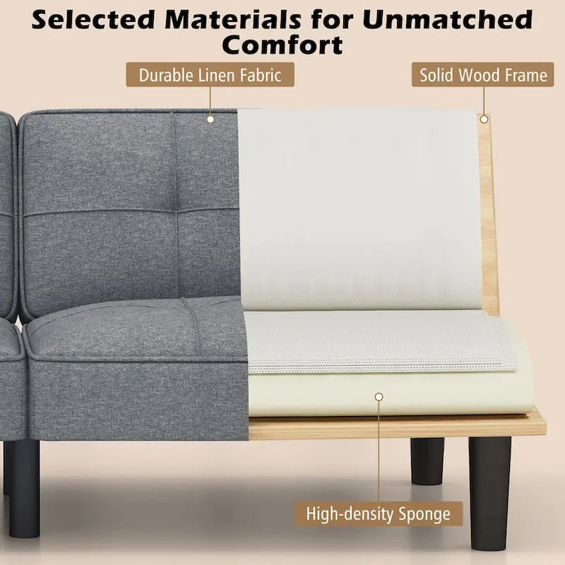 Canapé-lit futon convertible pliable avec 6 positions réglables - Voir détails