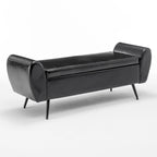 Banc de rangement capitonné 56W à couvercle rabattable avec accoudoirs