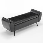 Banc de rangement capitonné 56W à couvercle rabattable avec accoudoirs