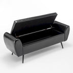 Banc de rangement capitonné 56W à couvercle rabattable avec accoudoirs