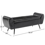 Banc de rangement capitonné 56W à couvercle rabattable avec accoudoirs