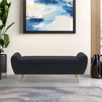 Banc de rangement capitonné 56W à couvercle rabattable avec accoudoirs