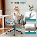 Chaise de bureau sans accoudoirs en similicuir (PU) Kaki / Beige / Noir avec roulettes, pivotante à 360°, siège simple