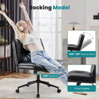 Chaise de bureau sans accoudoirs en similicuir (PU) Kaki / Beige / Noir avec roulettes, pivotante à 360°, siège simple