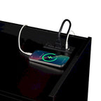 Meuble TV moderne avec tiroirs, chargeurs intégrés et éclairage LED d'ambiance