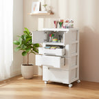 Costway 1 PCS 5-Drawer Plastic Rolling Storage Cart with 4 Universal - See Details