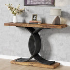 Table console moderne noire/dorée avec plateau en faux marbre, table d'entrée en bois de 99 cm avec pieds géométriques en métal pour vestibule