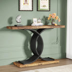 Table console moderne noire/dorée avec plateau en faux marbre, table d'entrée en bois de 99 cm avec pieds géométriques en métal pour vestibule