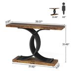 Table console moderne noire/dorée avec plateau en faux marbre, table d'entrée en bois de 99 cm avec pieds géométriques en métal pour vestibule