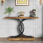 Table console moderne noire/dorée avec plateau en faux marbre, table d'entrée en bois de 99 cm avec pieds géométriques en métal pour vestibule