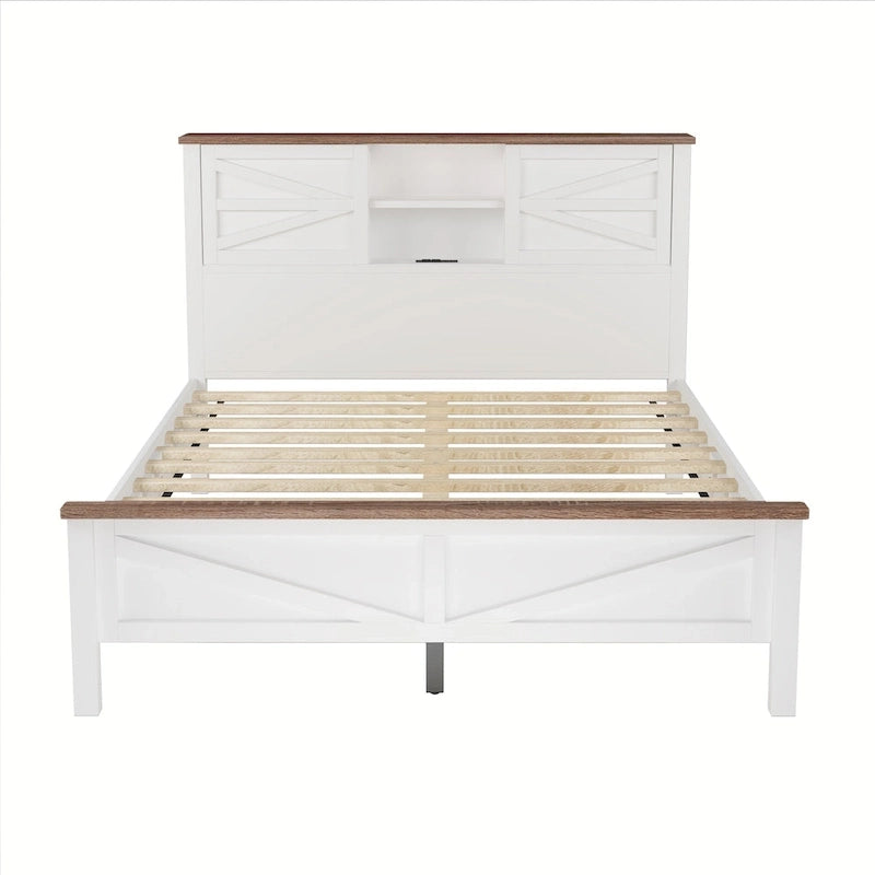 Lit plateforme de ferme avec portes coulissantes doubles et station de charge