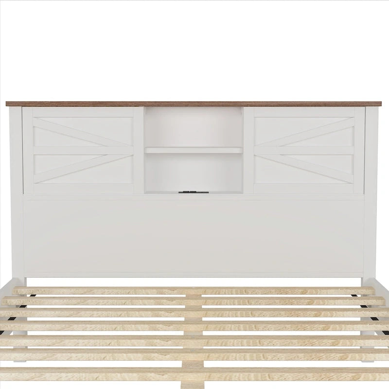 Lit plateforme de ferme avec portes coulissantes doubles et station de charge
