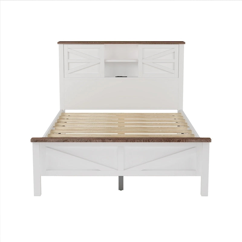 Lit plateforme de ferme avec portes coulissantes doubles et station de charge