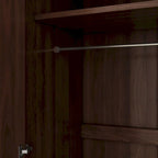 31,5 Armoire rustique à 2 portes en bois avec tringle à vêtements et 3 étagères de rangement pour chambre à coucher