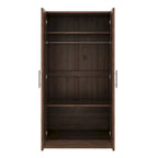 31,5 Armoire rustique à 2 portes en bois avec tringle à vêtements et 3 étagères de rangement pour chambre à coucher