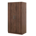 31,5 Armoire rustique à 2 portes en bois avec tringle à vêtements et 3 étagères de rangement pour chambre à coucher