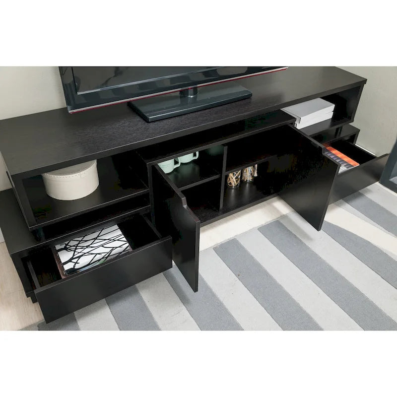 Meuble TV de rangement multifonctionnel de 70 pouces