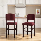 Linon Monte Carlo Stationary Counter Stool, Dark Red Vinyl - 
