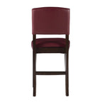 Tabouret de comptoir en vinyle rouge foncé | Fixe | Siège unique