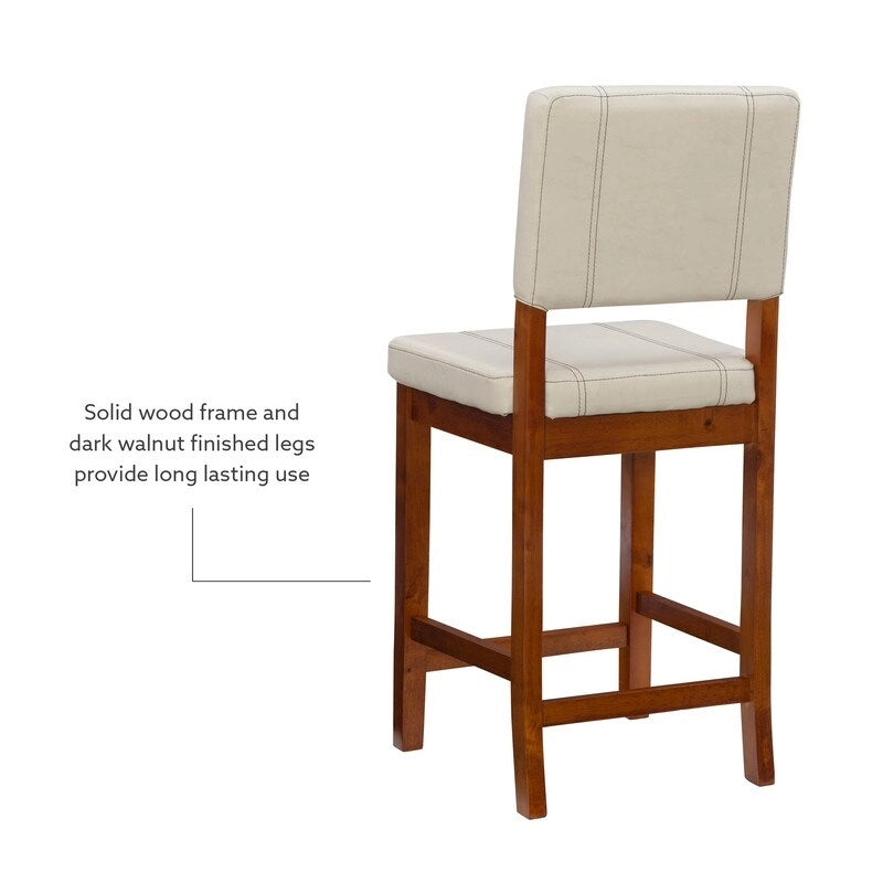 Tabouret de bar crème en similicuir Milano, hauteur comptoir