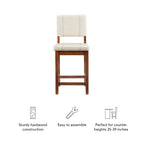 Tabouret de bar crème en similicuir Milano, hauteur comptoir