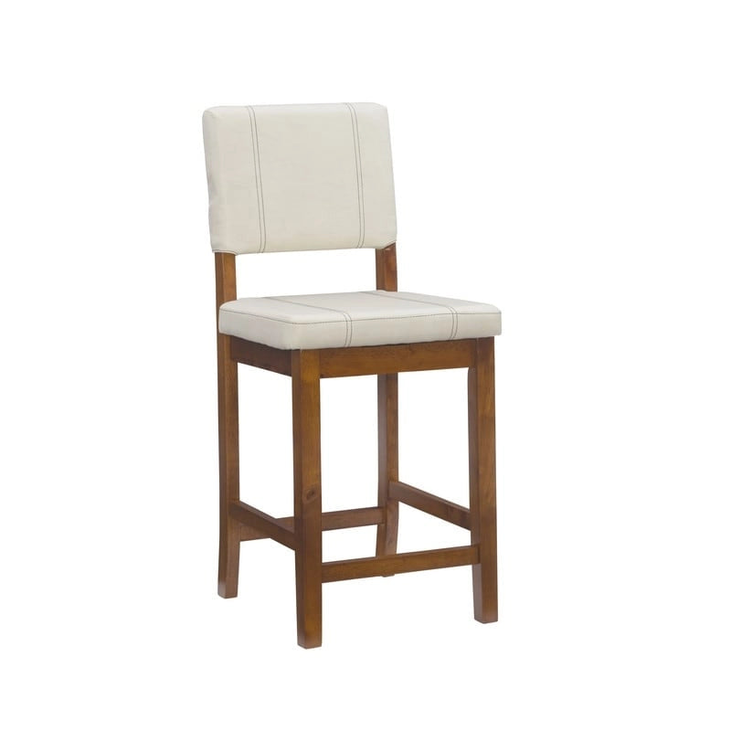 Tabouret de bar crème en similicuir Milano, hauteur comptoir