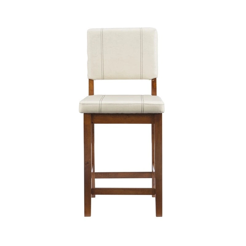Tabouret de bar crème en similicuir Milano, hauteur comptoir