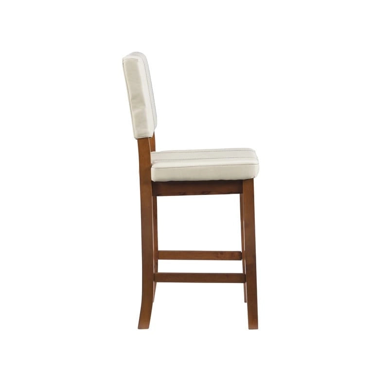 Tabouret de bar crème en similicuir Milano, hauteur comptoir