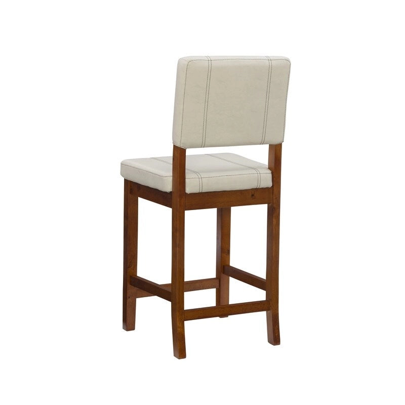 Tabouret de bar crème en similicuir Milano, hauteur comptoir