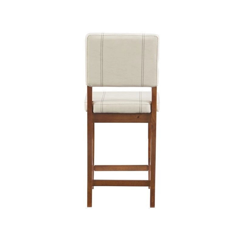 Tabouret de bar crème en similicuir Milano, hauteur comptoir