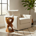 Haussmann Wood Double Twist Stool Table 12 in SQ x 26 in H Oak Oil - 12 x 12 x 26