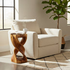 Haussmann Wood Double Twist Stool Table 12 in SQ x 26 in H Oak Oil - 12 x 12 x 26
