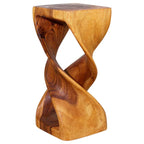 Tabouret/Table à torsion double en bois 12 po CA x 26 po H, chêne huilé - 12 x 12 x 26